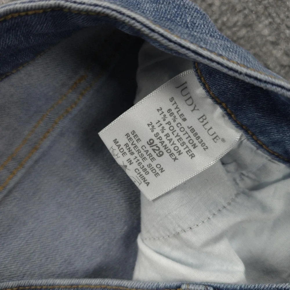 Judy‎ Blue Jeans Womens 9/29 Blue Slim Fit Straight Mid Rise Cargo Stretch Denim